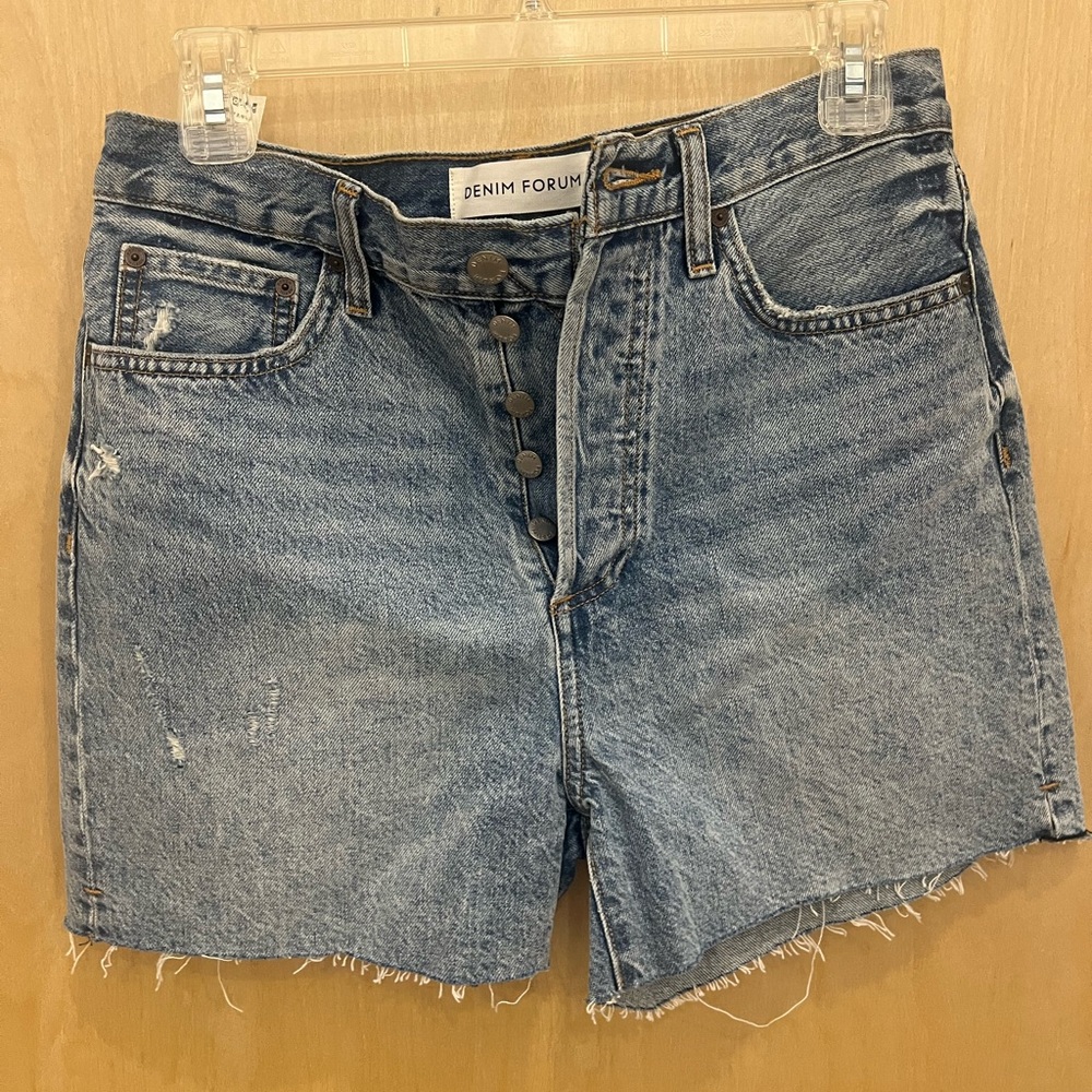 Denim Forum Indigo Mid-Thigh Shorts